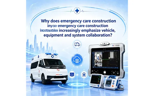 Why is the development of emergency medical services increasingly emphasizing the synergy between vehicles, equipment, and systems?